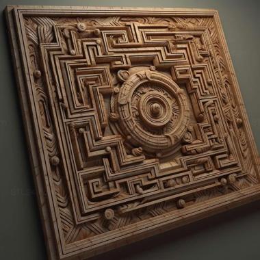 Patterns and decorations stl labyrinth 3 3d model